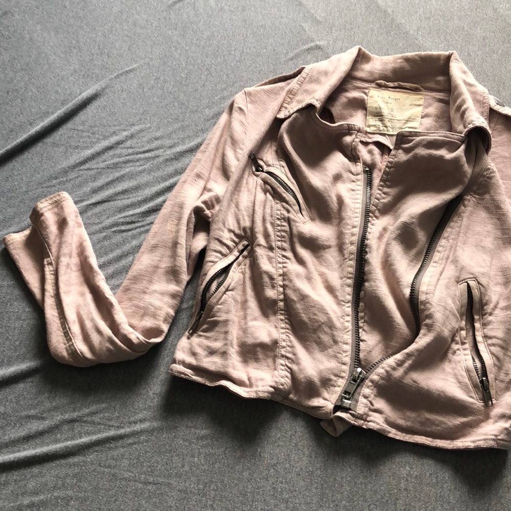 Free People Pink Canvas Jacket